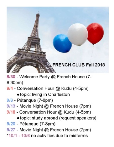 French Club Schedule for the 2018 Fall Semester_Page_1